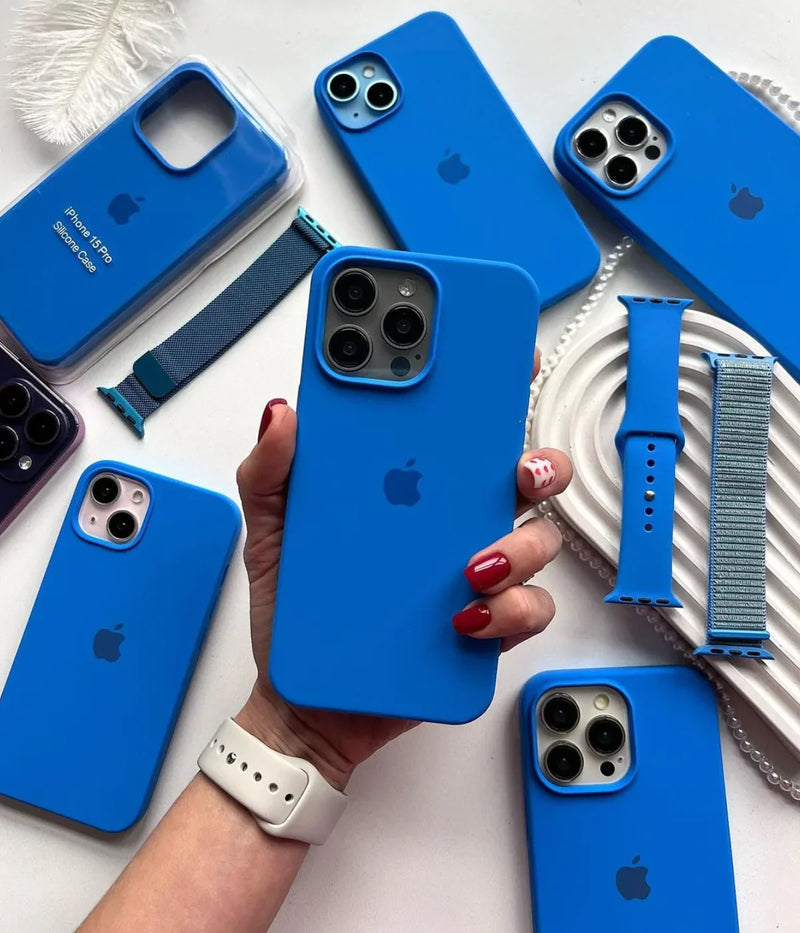 Mediterranean Blue iPhone Back Cover – Premium Silicone, Shock-Resistant & Lightweight
