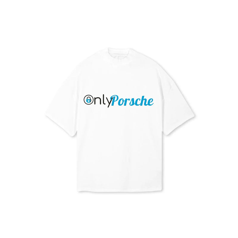 Only Porsche Oversized T-Shirt for Men - White Streetwear Car Graphic Tee
