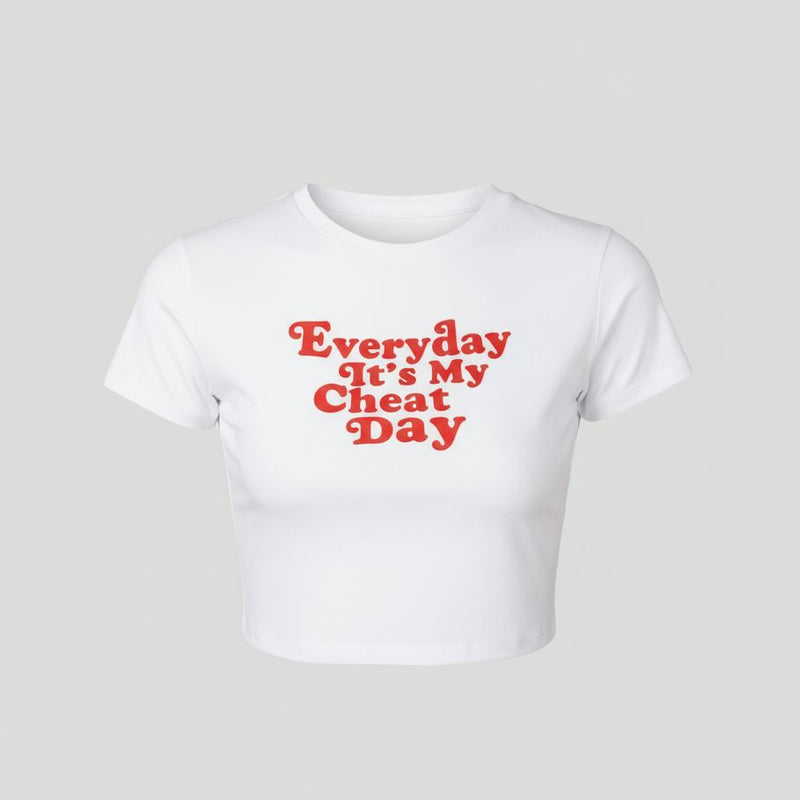 Women’s Black Graphic Baby Tee – “Stay Cool Play Hard” | Soft Stretch Fit Crop Top