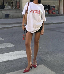 Yoga & Tequila T-Shirt for Women | Funny Graphic Oversized Tee