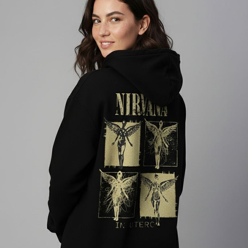 Nirvana Oversized Hoodie for Women | Premium Cotton Drop Shoulder Hoodie | Zyra Drip