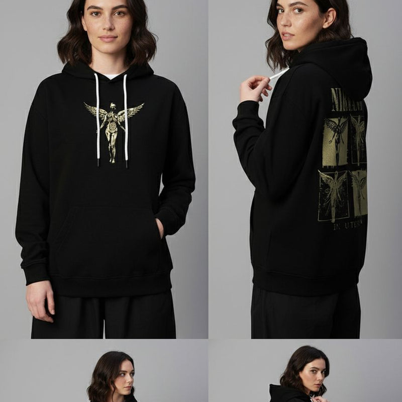 Nirvana Oversized Hoodie for Women | Premium Cotton Drop Shoulder Hoodie | Zyra Drip