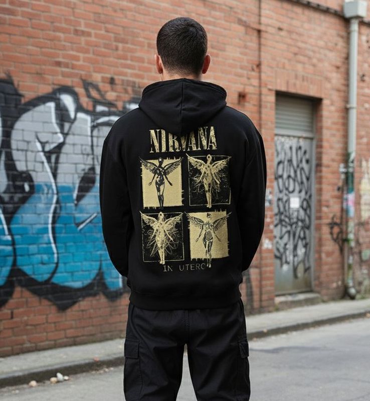 Nirvana Oversized Hoodie for Men | 100% Cotton Drop Shoulder Hoodie