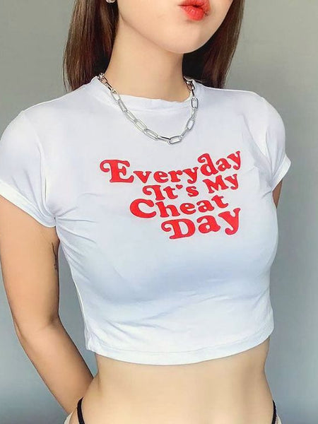 Women’s Black Graphic Baby Tee – “Stay Cool Play Hard” | Soft Stretch Fit Crop Top