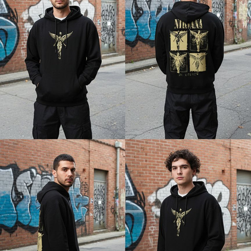 Nirvana Oversized Hoodie for Men | 100% Cotton Drop Shoulder Hoodie