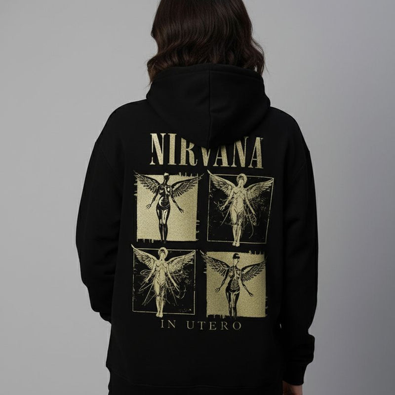 Nirvana Oversized Hoodie for Women | Premium Cotton Drop Shoulder Hoodie | Zyra Drip